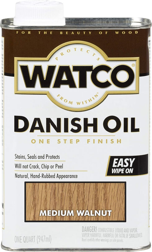 Watco 242223 Danish Oil Wood Finish, Quart, Medium Walnut