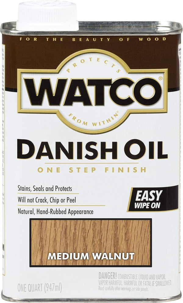 Watco 242223 Danish Oil Wood Finish, Quart, Medium Walnut