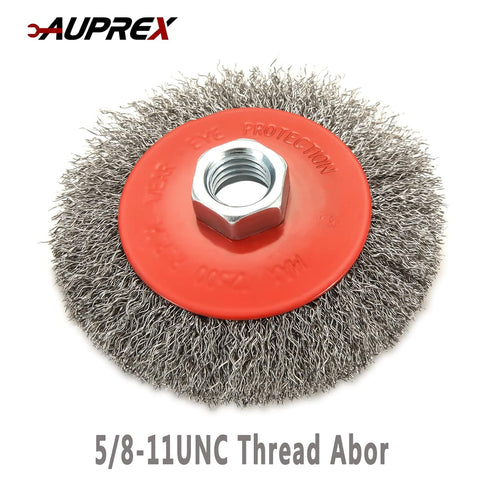 5 Pack Coarse Crimped Wire Wheel Brush for Angle Grinder - 4 Inch, 5/8 Inch-11 Arbor, Light Duty Conditioning
