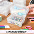 Suzile 25 Pcs Plastic Crayon Boxes - Snap Lids Crayon Storage Organizer, Stackable Crayon Container Bulk for Classroom
