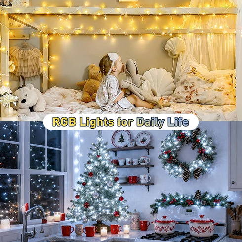 100 33ft JMEXSUSS LED Color Changing String Lights, String Lights Indoor with Remote & APP, Clear Wire Smart Twinkle