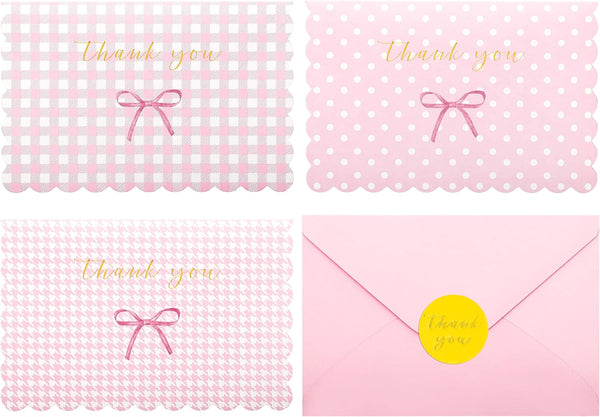Crisky Thank You Cards with Envelopes,50 Pack Pink Thank You Cards Bulk