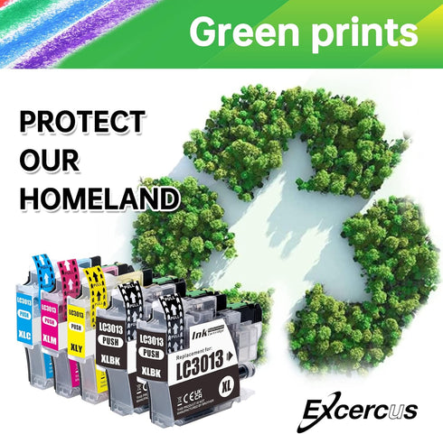Brother LC3013 LC3011 High Yield Ink Cartridge Replacement 5 Pack (2 Black, 1 Cyan, 1 Magenta, 1 Yellow)