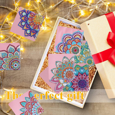LINGFANG 8 Pcs Diamond Painting Bookmark, DIY Corner Book Makers for Adults, Small Kits for Beginners, Art Crafts Gift