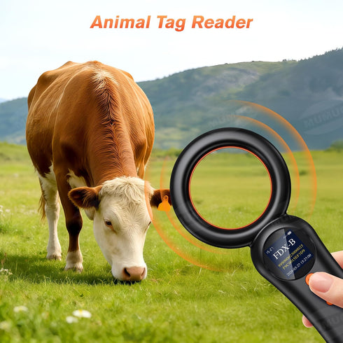 MUMUQ FDX-B(ISO11784/85) 500 1.44 Inch Pet Microchip Scanner, EMID Animal Micro Chip Reader Records Data Storage