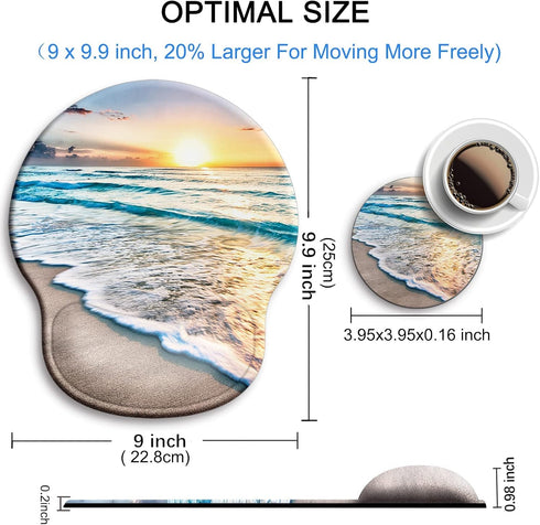 Ergonomic Mouse Pad with Wrist Support Rest, Larger Mousepad Gel Wrist Rest for Computer Desk Home Office
