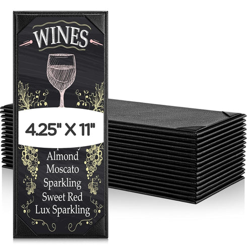 GlikCeil 16 Pcs Restaurant Leather Menu Holders Single Panel Menu Covers for Wine