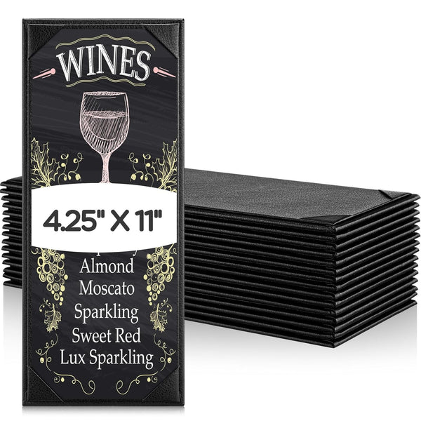 GlikCeil 16 Pcs Restaurant Leather Menu Holders Single Panel Menu Covers for Wine