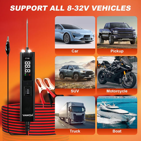 Tester,6-24V Upgrade Power Circuit Probe DC Electrical System Diagnostic Test Tool,Electrical Short Open Breaker