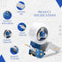 Handheld Heavy Duty Packing Tape Dispenser Gun, Wide Packing Tape Seal Gun, 3" White & Blue