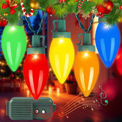 HAYATA Music Christmas Lights 35 LED C9 String Light - Fairy Xmas