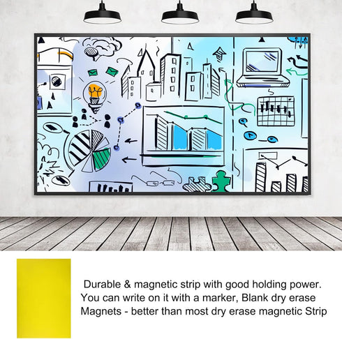 Dry Erase Magnetic Sheet - 11.7 Inch x 8 Inch, Yellow, 5 Pack