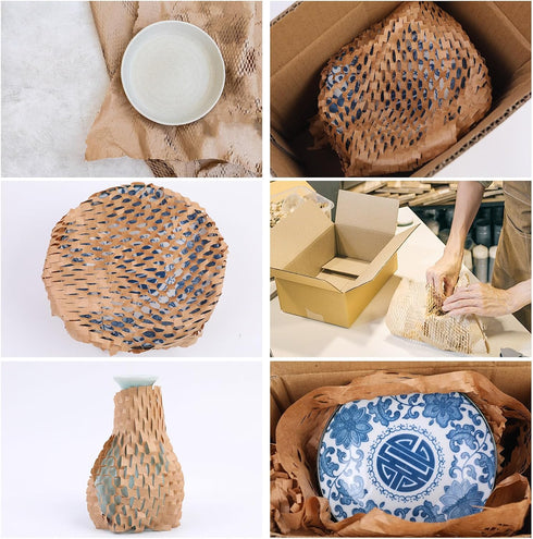 UBCGOTT Packing Packing (10.6" 14.5" (25 Honeycomb Paper Sheets Bubble Cushioning Wrap for Moving, Products & Gifts