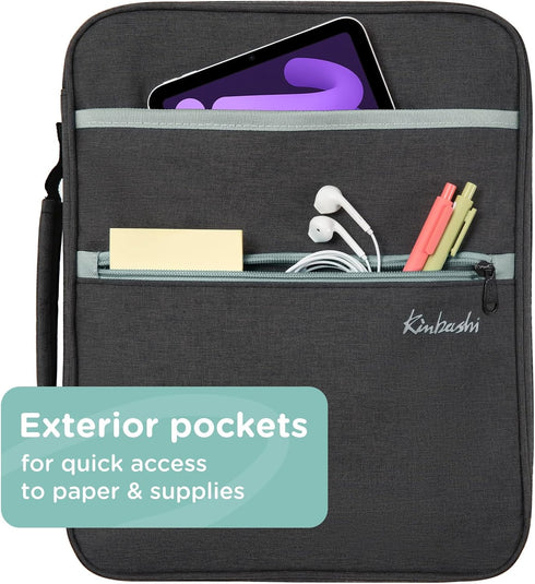 Zipper Binder, 1 Inch 3 Rings with Internal Pockets, 375 Sheet Capacity, Fits Standard Size File Folders