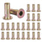 25pcs 5/16-18 Multi-Grip Rivet Nuts, Pre-Bulbed Shank Flat Head Threaded Insert Nut Gold Zinc Plated