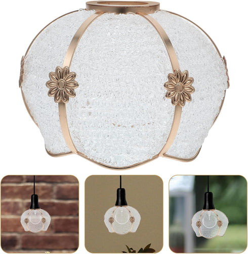 E27 4.2cm Homoyoyo Plastic Lampshade with Iron Frame, Medium Size Diameter, Pendant and Floor Lamp Shade Replacement
