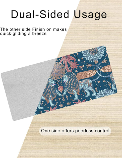 Large Gaming Mouse Pad, Cool Extended Desk Pad, Dark Mythic PU Leather Waterproof Mousepad for Gaming