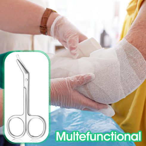 YBEATY 2 Pcs Ostomy Scissors Stainless Steel Curved Scissors Urothrostomy Surgical Nursing Bandage Supplies for Doctors