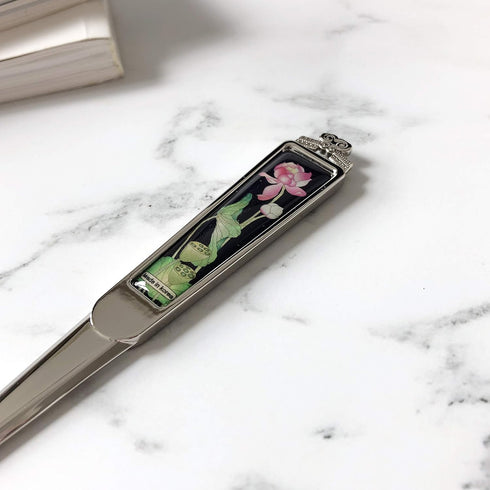 Decorative Envelope Paper Letter Opener with Mother of Pearl Antique Design Silver Steel Blade