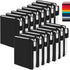 feela 15 Pack Pocket Small Notebooks, Mini Cute Notepads with 15 Black Pens, 3.5”x 5.5”, A6, Black