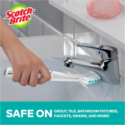 6 Count Scotch-Brite Tile & Grout Brush, Strong Bristles to Scrub Away Grime