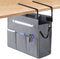 MASTLU Under Desk Storage Bag, Grey, Office Organizer for A4 Files, Detachable Handle, No Assembly Required, Home School