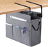 MASTLU Under Desk Storage Bag, Grey, Office Organizer for A4 Files, Detachable Handle, No Assembly Required, Home School