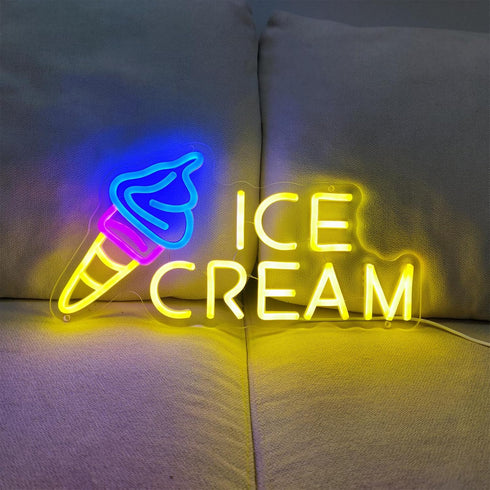 15.7"" 7.8"" Ice Cream Neon Sign Ice Cream Light Ice Cream Signs for Business, Ice Cream Bar Sign Decor for Drinking