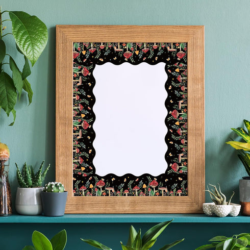 Whaline 32.8ft Mushroom Bulletin Board Borders - Woodland Mushroom Thicket Die-Cut Trim for Classroom Decor