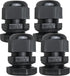 MGI SpeedWare 3/4" NPT Strain Relief Nylon Cord Grip Cable Glands, Black Plastic Grommet 4-Pack