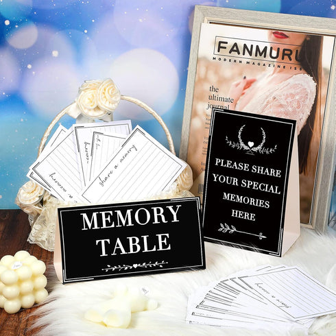 Outus 52 Pieces Share a Memory Cards Celebration of Life Decorations Memory Cards for Funeral, Wedding, Bridal Shower