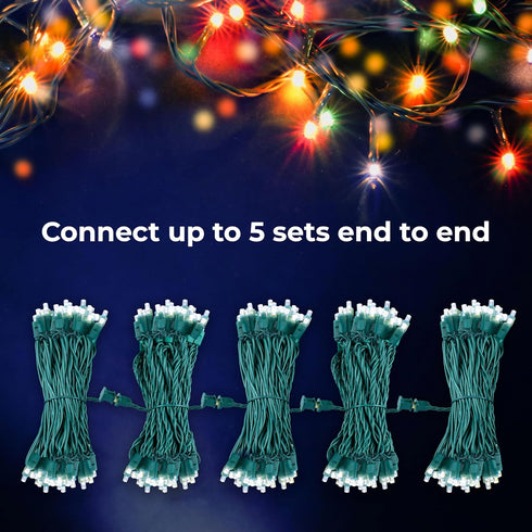 60 LED Mini Christmas Lights Cool White Green Wire String Lighting Indoor Outdoor Xmas Tree Garden Holiday Party Decor