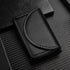 Leather Business Card Holder Wallet for Men or Women, Pocket Name Card Case with Magnetic Shut, Holds 25 Cards (Black)