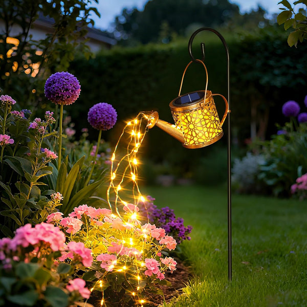 Zfiglum 1 Pack Solar Watering Can Lantern, Hanging Light Outdoor Waterproof, Hanging Lantern