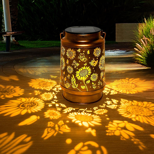ANYTALK Sunflower Solar Lantern Lights, Outdoor Lanterns Garden Decor, Hanging Solar Lantern