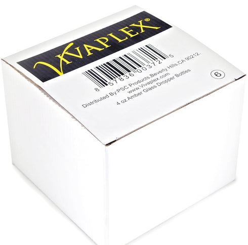 Vivaplex 6 Amber 4oz Glass Bottles with Glass Eye Droppers