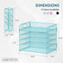 SUPEASY 5 Tier Desk Organizer with Handle & Removable Pen Holders, Blue Mesh Paper/File Organizer for Desk