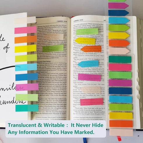 ELII 5400PCS Books Tabs for Annotating - Sticky Tabs Clear Sticky Notes, Morandi Page Markers for Notebooks