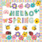 Hello Spring Bulletin Board Flower Cutouts, Floral Decoration for Kindergarten School Spring Party Supplies