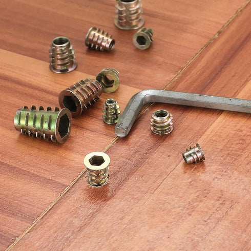 230 Pcs Threaded Inserts Nuts Assortment Tool Kit, 11 Sizes Metric M4/M5/M6/M8/M10 for Wood Inserts and Bolts