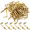 MroMax 1" 50Pcs Gold Screw in Hooks, L Shape Carbon Steel Right Angle Hooks