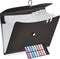 JARLINK 7 Pockets Expanding File Folder, A4 Size Accordion Document Organizer, Portable Cute Paper Organizer, Black