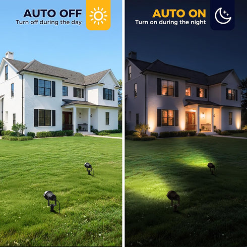 5W 3000K IP66 (2 Pack) L LOHAS LED Dusk to Dawn Outdoor Lighting, Auto On/Off Landscape Outdoor Spotlight, Waterproof