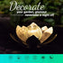 Huaxu Solar Lights Outdoor Garden, Crackle Globe Glass Lotus Decor, Waterproof LED Metal Flower Decorations