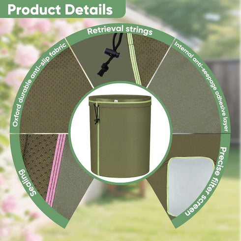 Tomotato 5-Gallon Bags6-Pack Filter with Anti-Slip Grip Buckets - Reusable All-Mesh Storage Bags with Top Opening