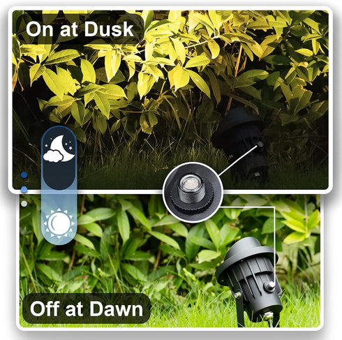 20W 120V 3000K 6 3-Plug SUNVIE Outdoor Landscape Spotlights Waterproof Dusk to Dawn Spot Lights Outdoor LED Spotlight