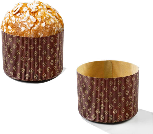 Pastry Chef's Boutique Deluxe Corrugated Panettone Paper Pan Mold - Small - 500gr - Pack of 6