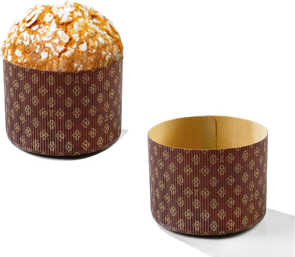 Pastry Chef's Boutique Deluxe Corrugated Panettone Paper Pan Mold - Small - 500gr - Pack of 6