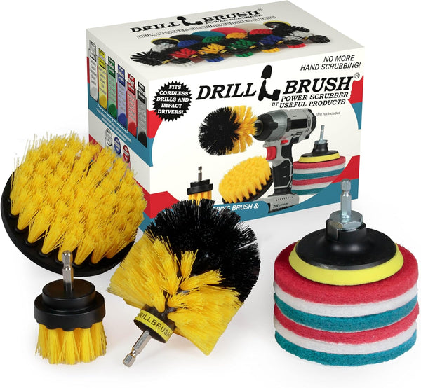 Drillbrush Power Scrubber Brush Set - Drill Brush Attachment - Grout Brush