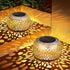 Solar Lanterns Outdoor Waterproof: 2 Pack White Gold Hollow Out Metal Solar
